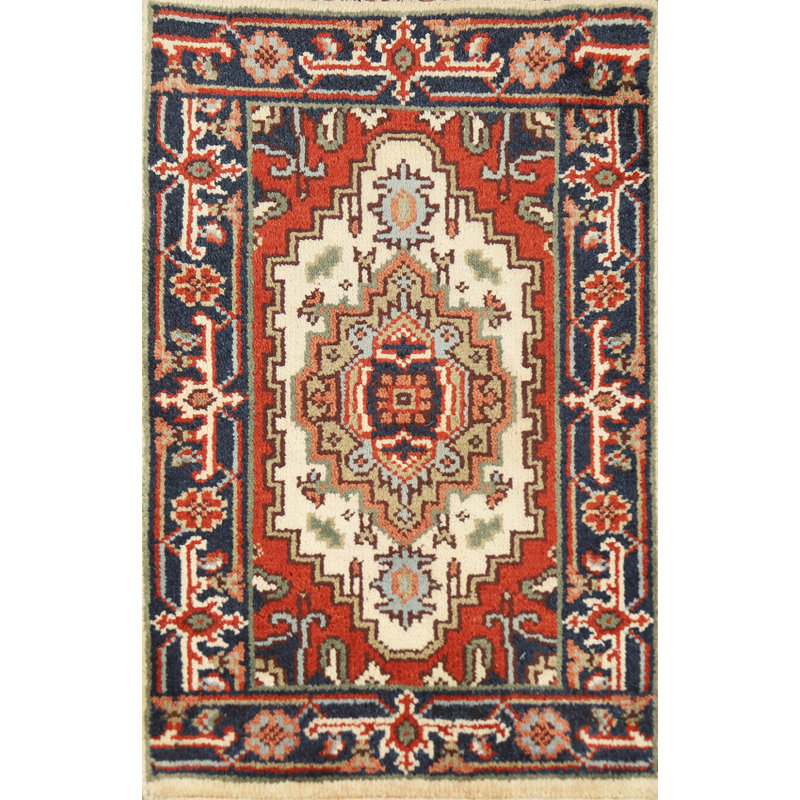 Tapis décoratif géométrique traditionnel indien 2x3