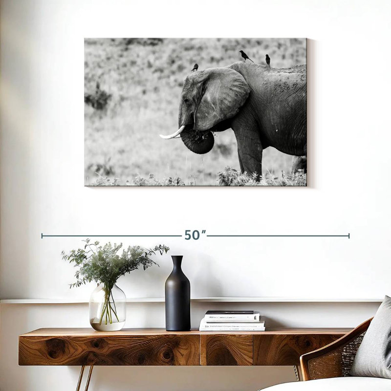 Elephant And Friends, 24" H x 36" W