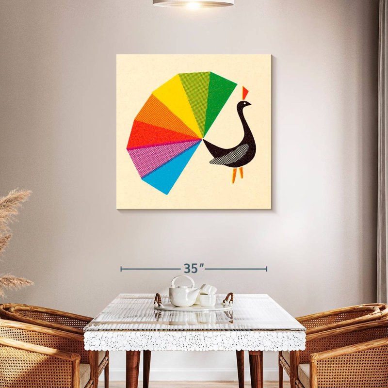 Brampt Rainbow Tail Peacock, 36" H x 36" W