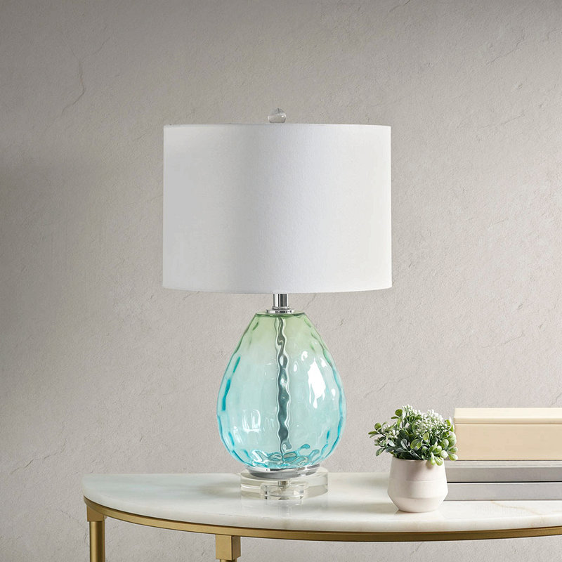 Ombre Glass Table Lamp, Blue