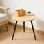 Petite table de bout ronde, table d'appoint à plateau supérieur avec pieds en métal pour la chambre à coucher du salon