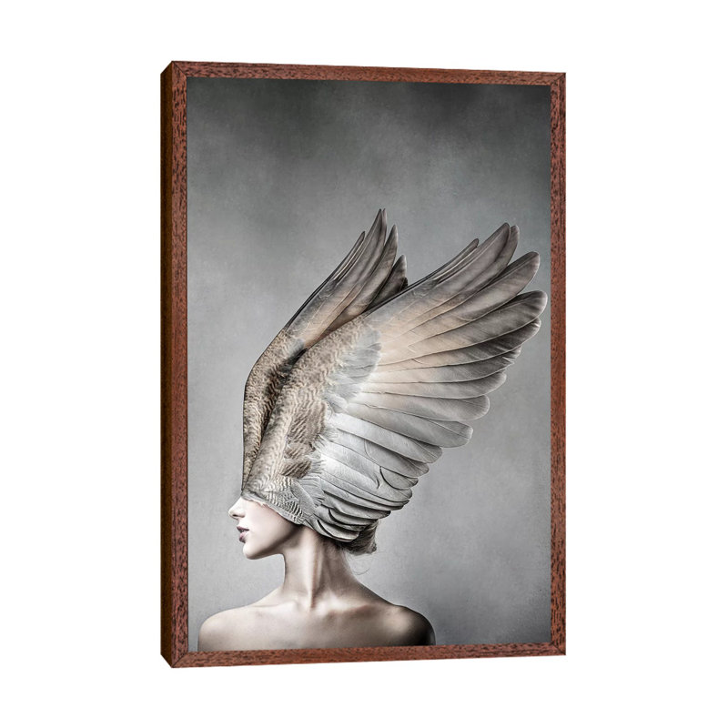 Thea 1 Piece Wall Art on Canvas, 66.04cm H x 45.72cm W x 3.81cm D, Classic Brown Wood Framed