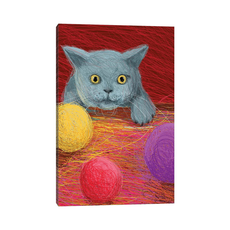 Kitty Play by Art Mirano - Wrapped Canvas Print, 66.04cm H x 45.72cm W x 1.9cm D