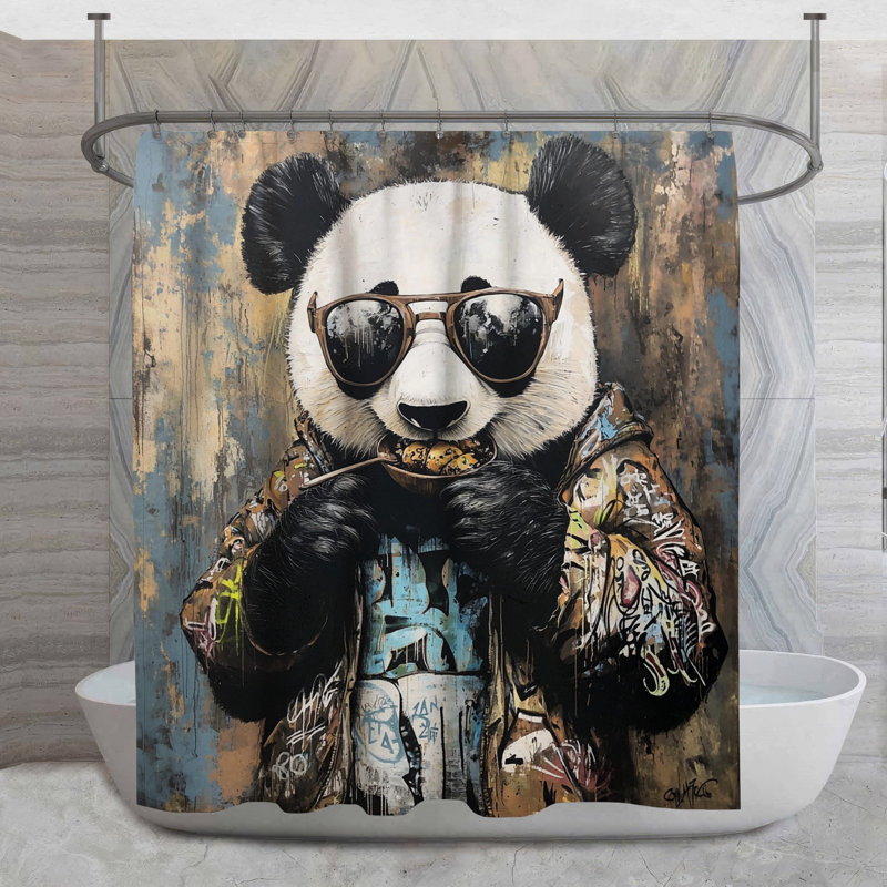 Rideau de douche Cafe Panda, H 93 po x l 70 po