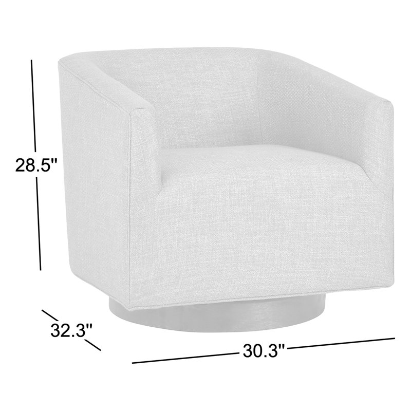 Leroy Swivel Barrel Chair, Taupe Twill