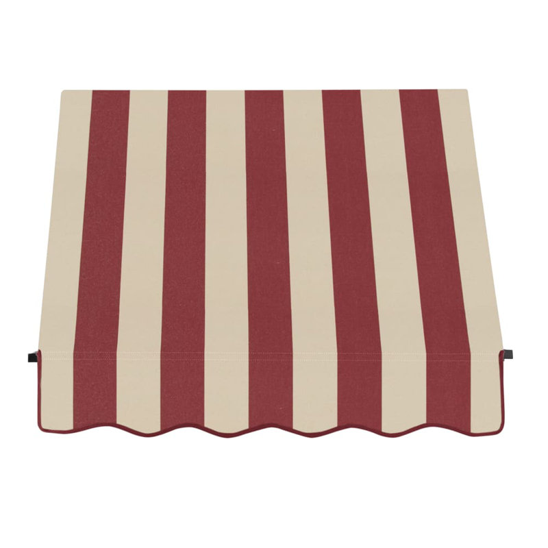 Awntech Santa Fe Acrylic Fabric Fixed Awning with Iron Rope Arms, Burgundy/Tan Stripe, 44" H x 52.5" W x 36" D
