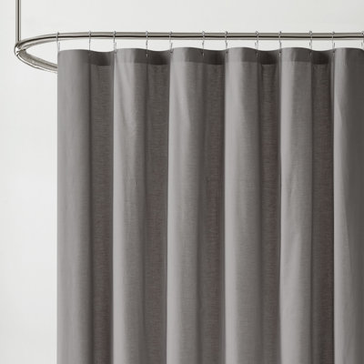 Ebern Designs Solid Cotton Percale Shower Curtain