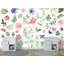 Murale florale rose et feuille bohémien flamant rose Luken-1644133835