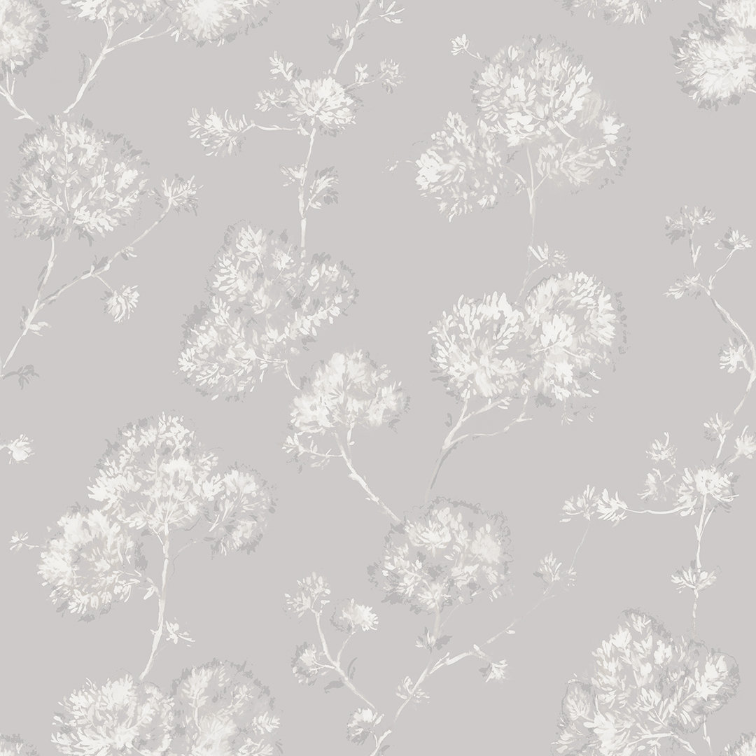 Sun-Bleached Floral Peel and Stick Wallpaper, Powder Gray