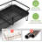 Expandable Stainless Steel Dish Drying Rack With Utensil And Cup Holders For Kitchen Counter