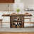 63" Rectangular 2-Tier Storage Dining Table for 4-6 People, Farmhouse Kitchen Table Dinner Table