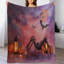 Jeté en flanelle d'Halloween Spider JackOLanterns, couverture douce et chaude pour salon-132998762
