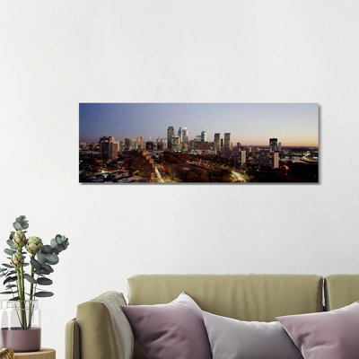 High Angle View Of A City, Philadelphia, Pennsylvania, USA - Wrapped Canvas Panoramic Print