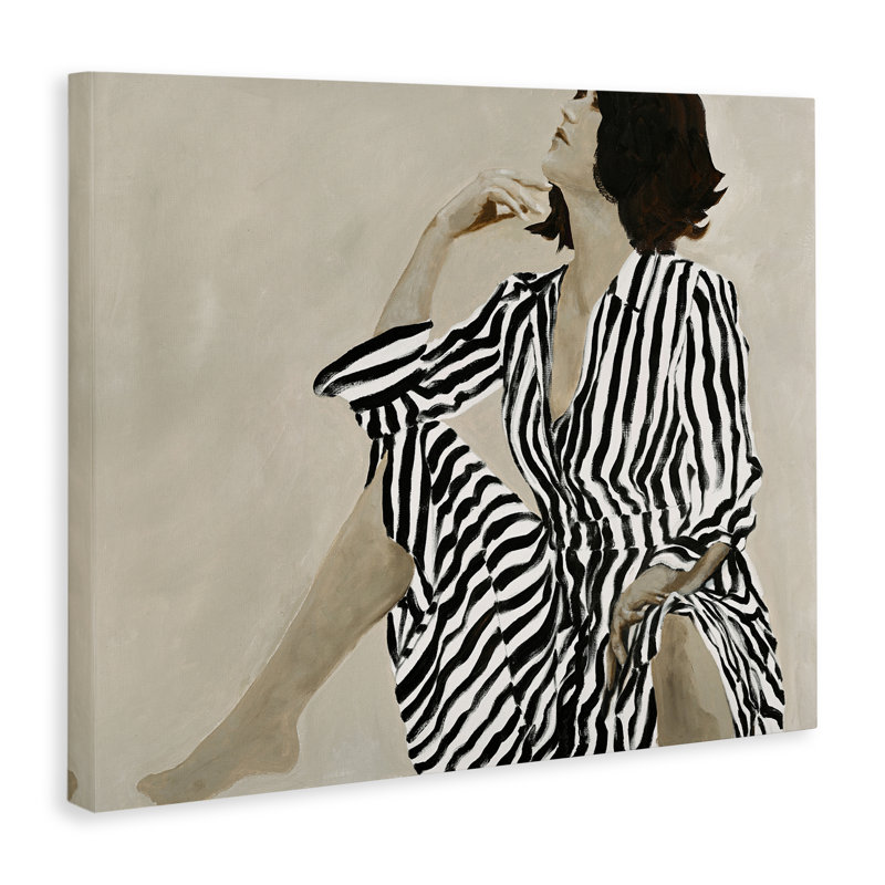 Art mural sur toile «Stylish Woman in Thought» par Design Fabrikken bp-731_CN, H 16 po x l 20 po