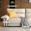 Canapé modulaire kaki en cuir véritable-175992933