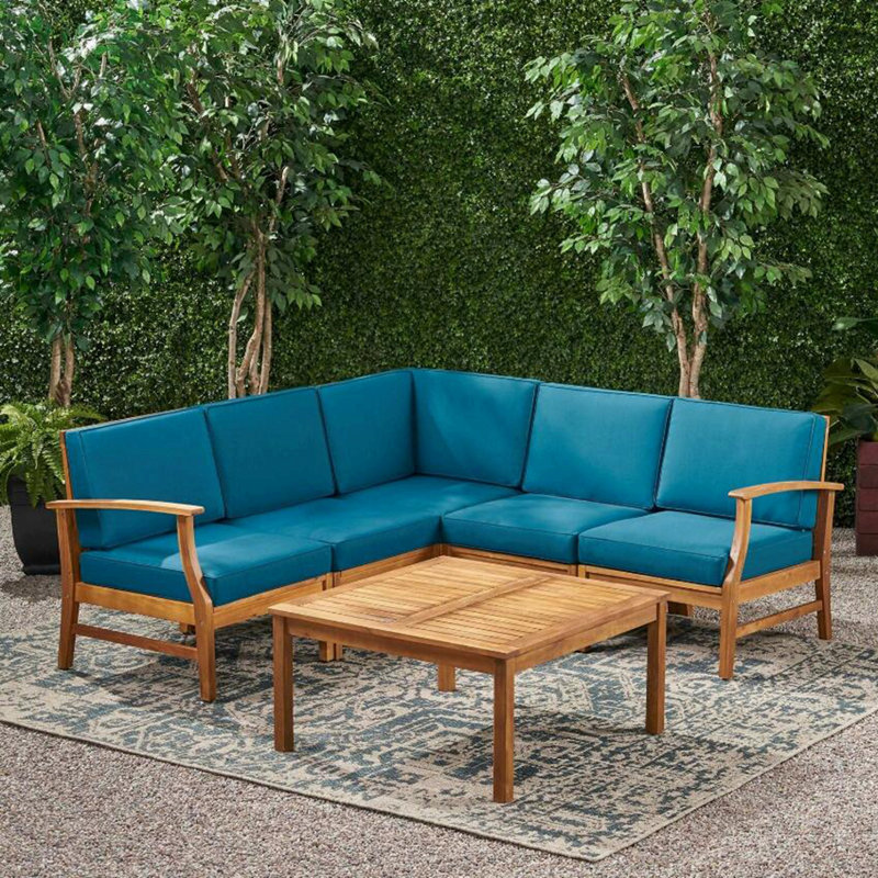 PERLA 6-PCS SOFA SET, Bleu, Brun