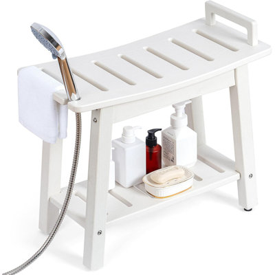 24 INCH Extra Large Shower Bench for Inside Shower Shaving Legs, Waterproof HDPE Shower Chair Seat