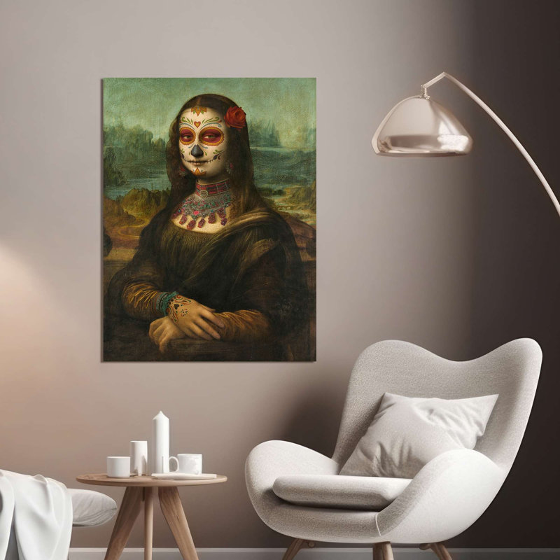 Halloween Print: Calavera Lisa by Steven Hill - Wrapped Canvas Print, 60cm H x 40cm W