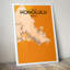 Honolulu City Map - No Frame Print-1372608089