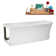 67" Streamline Soaking Freestanding Tub and Tray With Internal Drain