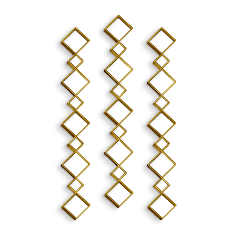Ensemble de 3 miroirs décoratifs dorés pour la maison ou le bureau 35 po