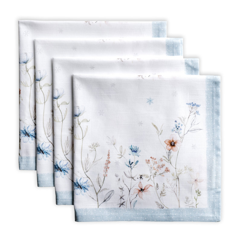 Ensemble de serviettes en coton à motif floral 4 pièces Ice