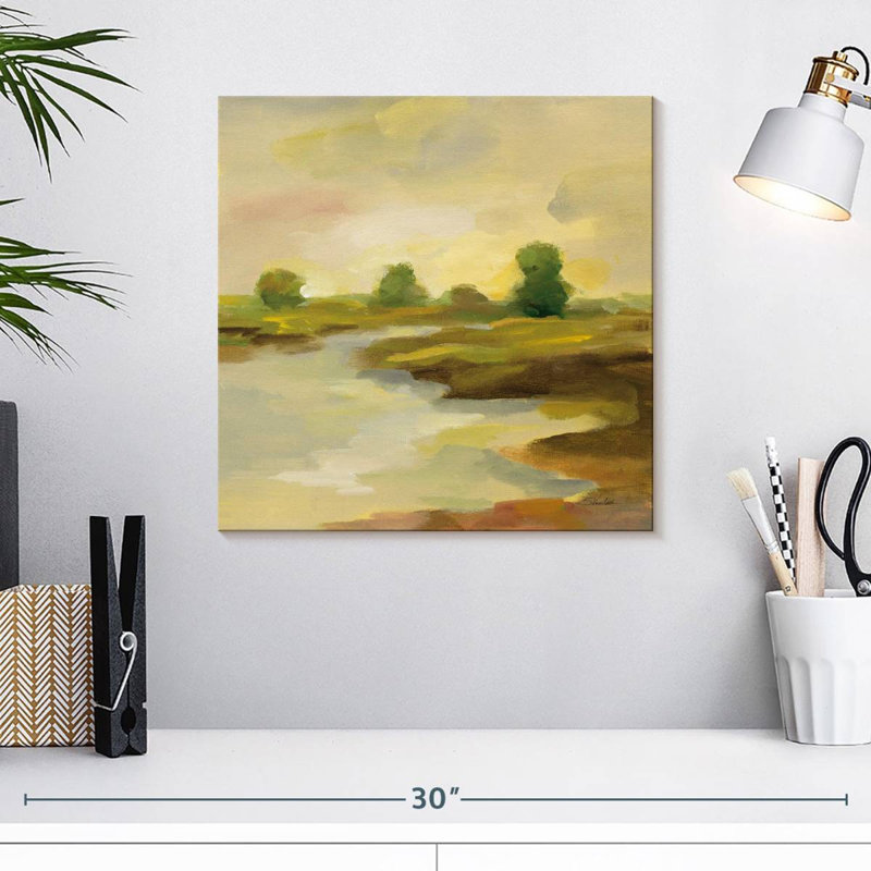 Chartreuse Fields I, 16" H x 16" W