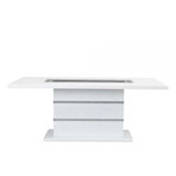 Mishell Pedestal Dining Table in White High Gloss