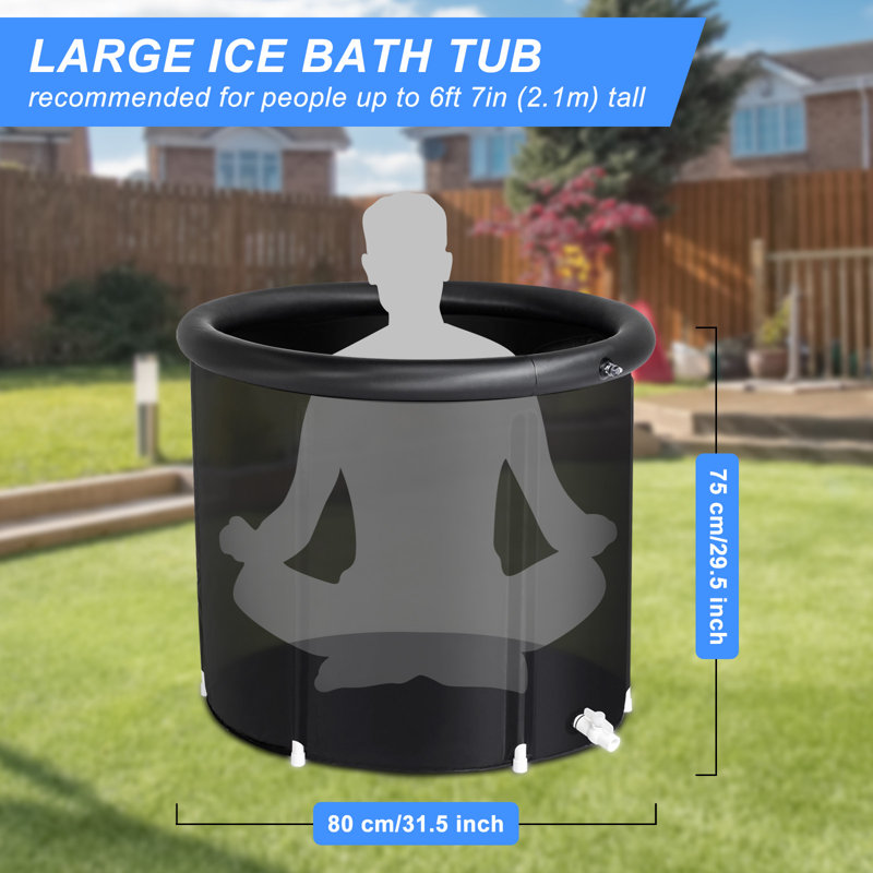 Baignoire glacée 105 gallons avec couvercle, H 29,50 po x l 31,50 po x P 31,50 po