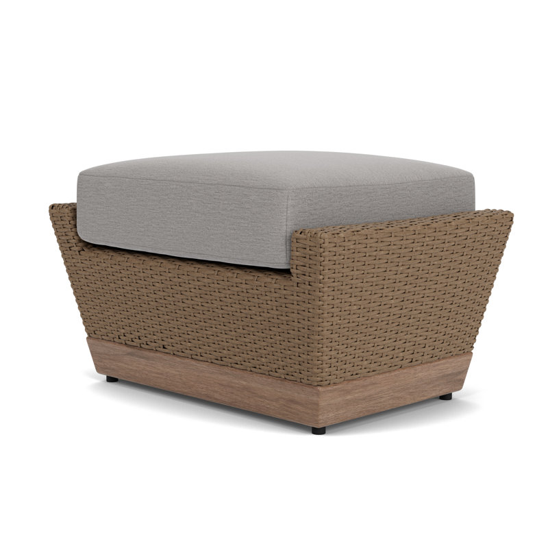 Charisma Rectangle Outdoor Ottoman Patio Ottoman, Remy Shadow