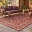 Tapis Cedar2 traditionnel à motif floral intégral bordeaux, cuivre, vert, crème et rose, lavable à la machine, antidérapant, à poils courts, pour l'intérieur et l'extérieur, adapté aux animaux domestiques, idéal pour le salon, la chambre, la salle à manger, l'entrée, le couloir ou le bureau.-1513921742