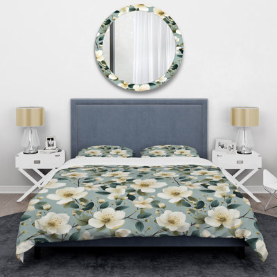 Watercolor Whimsy White Serenaded Gardens Bedding
