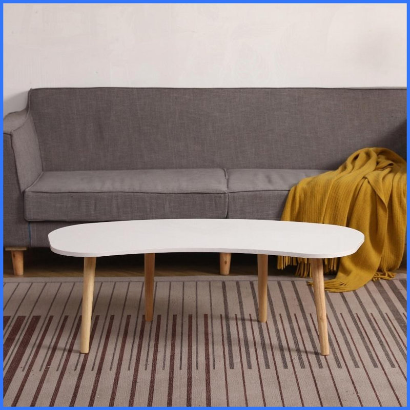 Table basse à pieds en bois massif en forme de noix - 43 x 21 pouces, facile à assembler, polyvalente pour le salon / tatami
