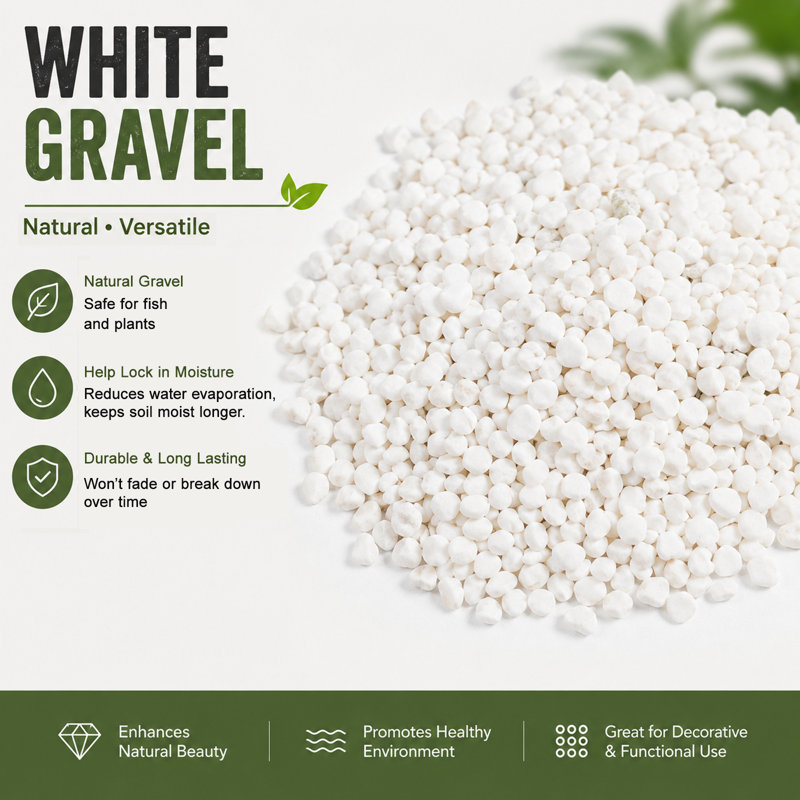 36 LBS Natural Gravel, Landscaping Gravel, Perfect for Aquarium Decor, Plant, Red, White