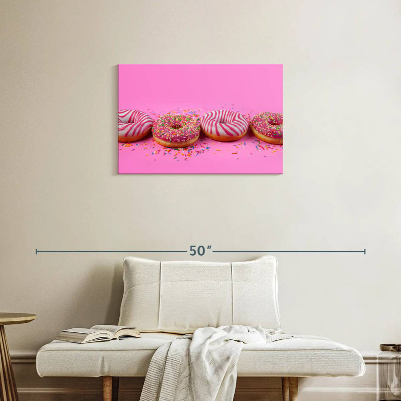 Yarlin Pastel Pink Doughnuts, 20" H x 30" W