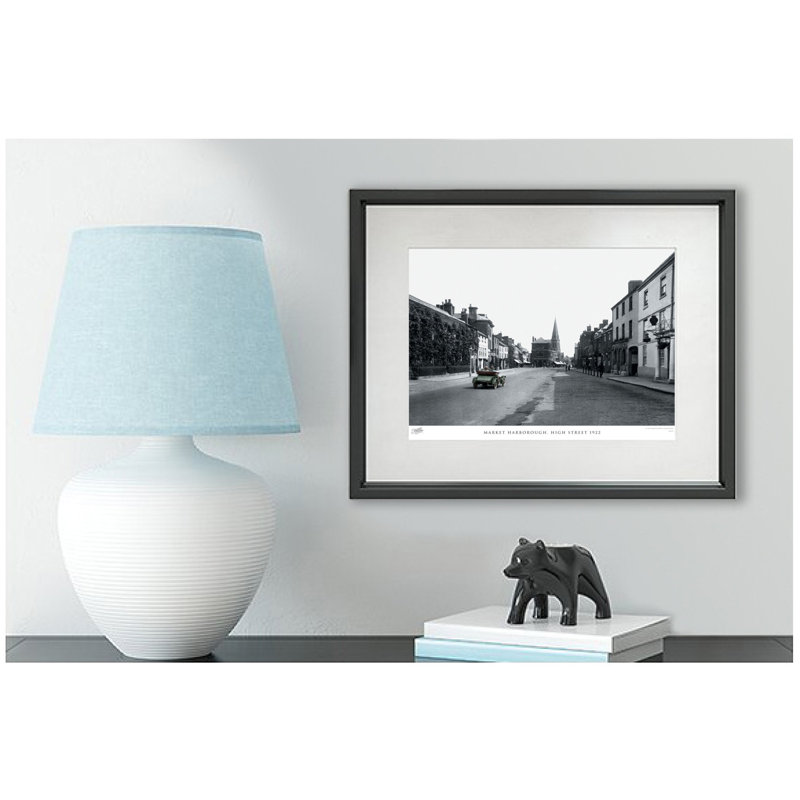 Market Harborough, High Street 1922 - Single Picture Frame Print, 31.5cm H x 38.8cm W x 2.3cm D, Dark Grey/Ivory