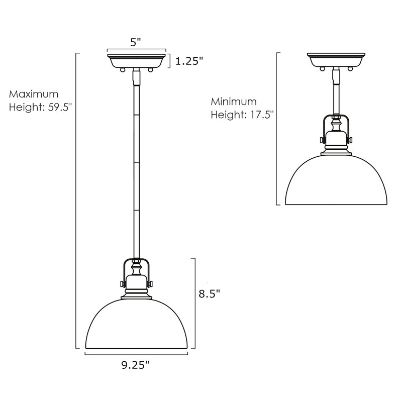 Tazewell 1 - Light Single Pendant, Brushed Brass