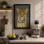 Leopard Gaze Modern 1 Piece Wrapped Canvas Wall Art-352725332-352725359
