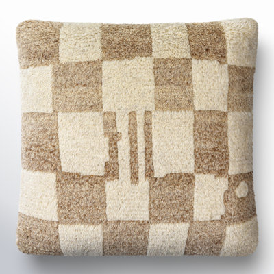 Raven Checkered Wool Throw Pillow