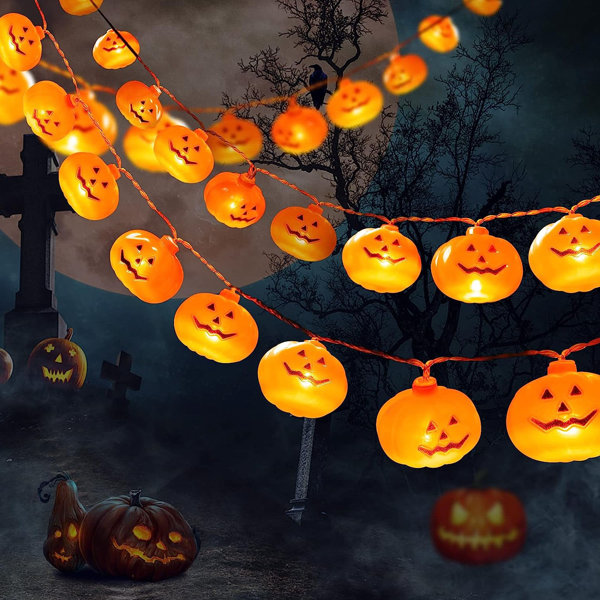 20-Lights LED Halloween String Light, Pumpkin Light for Festival Decoration The Holiday Aisle