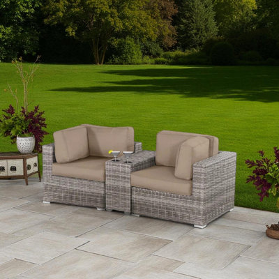 Outdoor Of 79 - Inch Width, Construction, Six 5 Thick Cozy Foam Cushions, Integrated Cup Bit, Modular Assembly, Aluminum Frame, No Installation, Fade And Machine Washable Covers 79'' Wide With ,