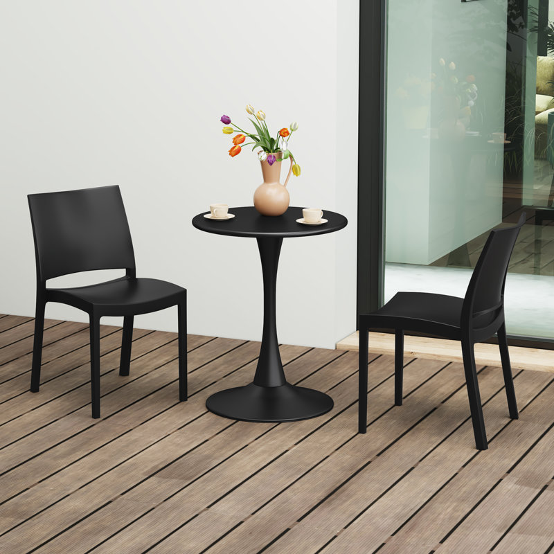 Outdoor Round Dining Set, Black