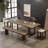 Brown Rectangular Solid Wood Dining Table-134075884
