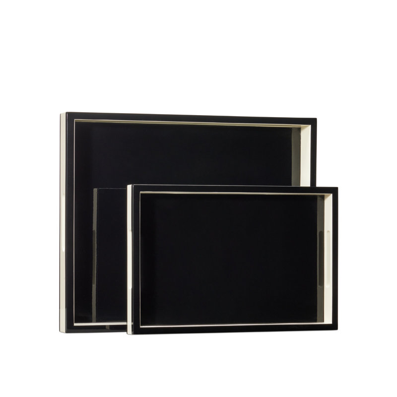 Lacquer Wood Decorative Tray, Ivory