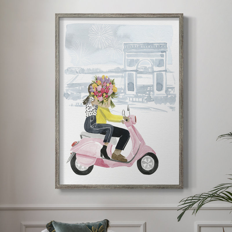 «Paris in Love I», reproduction encadrée - bois massif