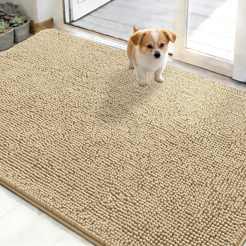 Tapis de porte absorbant antidérapant, Beige, 48" x 30"