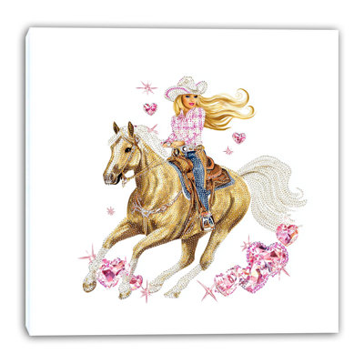 Cowgirl Hearts Two Wrapped Canvas Wall Art