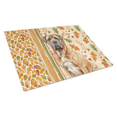 Neapolitan Mastiff Heirloom Fall Glass Cutting Board