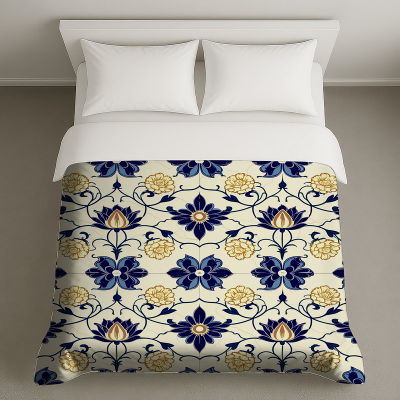 Housses de couette à motif floral, Très grand lit