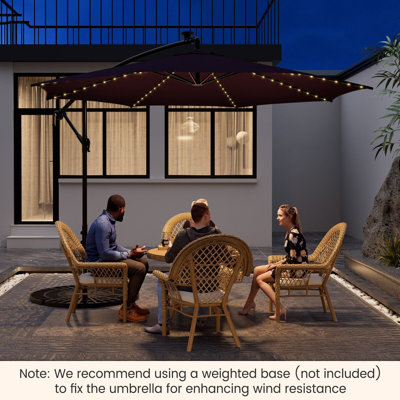 Chanie 119.29cm Lighted Cantilever Parasol